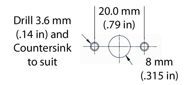 4mm Rivet-On Support Prep Drawing