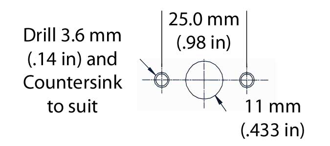 6mm Rivet-On Support Prep Drawing