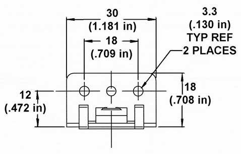 PX-1600 4mm Bracket Receptacle Mounting Drawing