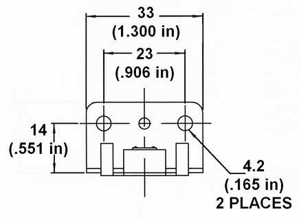 PX-1600 6mm Bracket Receptacle Mounting Drawing