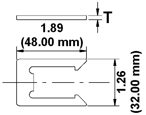 Push-to-Lock Slide Latch Snap Clip Dimension Drawing