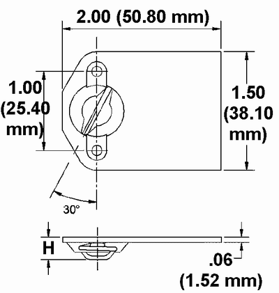 Weld Plate Receptacle Dimension Drawing