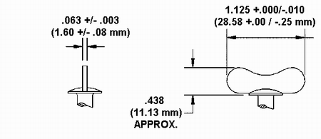 Wing Head Stud Dimension Drawing