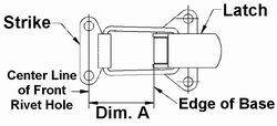 Latch to Link Contact Dimension Drawing with Parts Identification